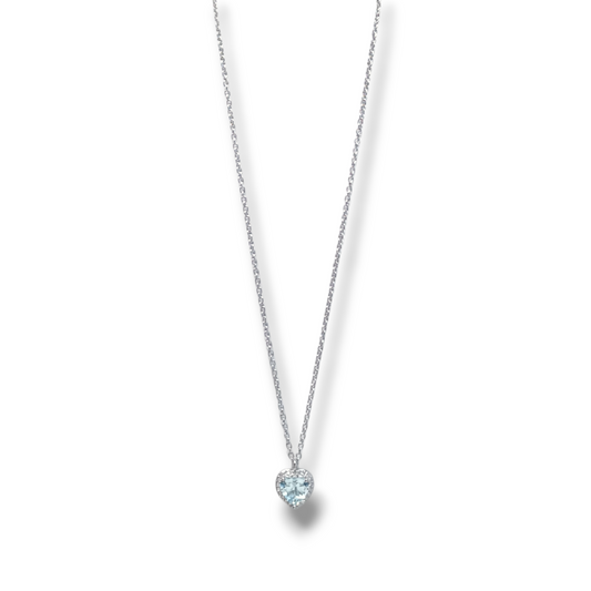 Girocollo Girocollo in Argento 925 con Cuore in Zirconi Azzurro - Gioielli Pavan