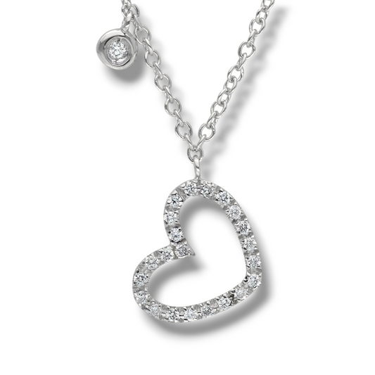 Girocollo Girocollo in oro con cuore a pavé di diamanti - Gioielli Pavan