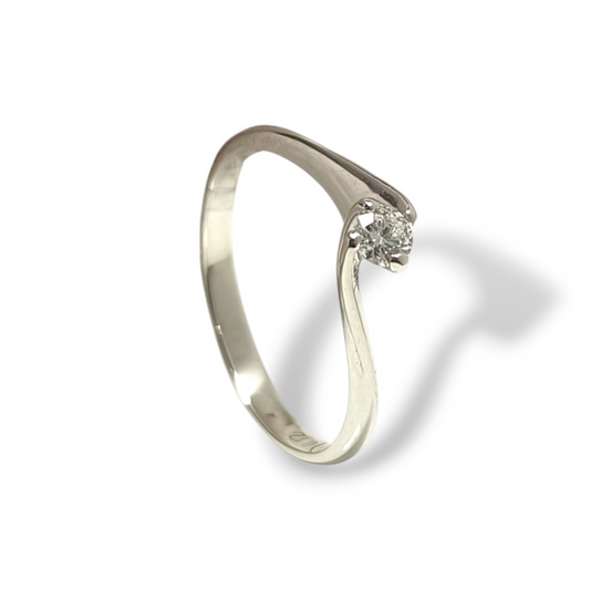 Anello Anello in oro solitario con diamante 0,10ct - Gioielli Pavan