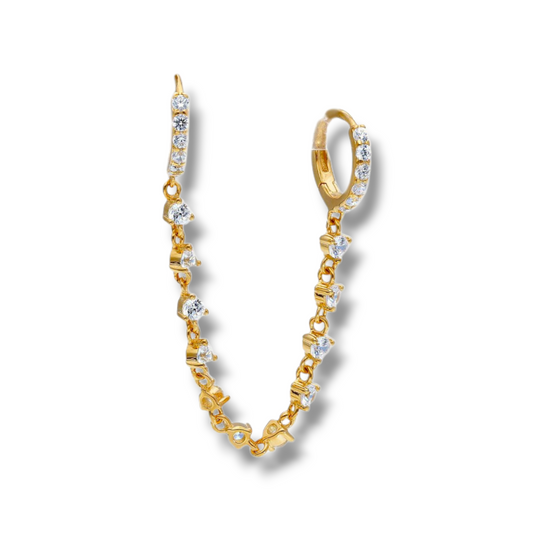 Orecchini Piercing in argento con zirconi orecchino - Gioielli Pavan