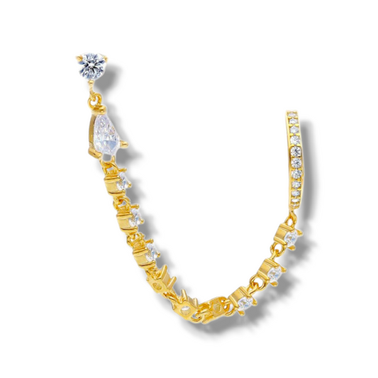 Orecchini Piercing in argento con zirconi orecchino - Gioielli Pavan