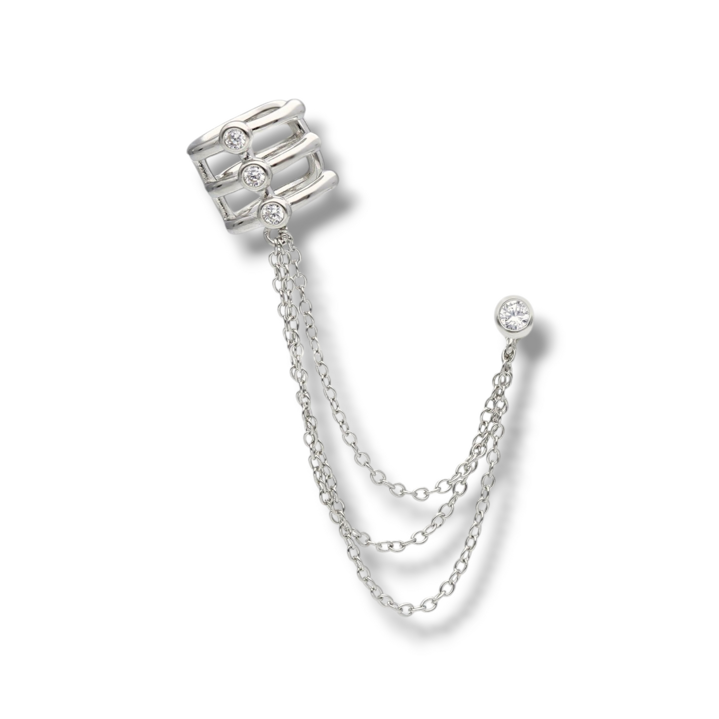 Orecchini Piercing in argento con zirconi orecchino - Gioielli Pavan