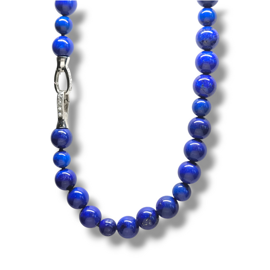 Girocollo Collana in argento con lapislazzuli 10/10,5 mm - Gioielli Pavan