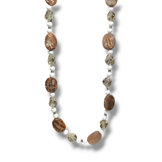 Girocollo Collana lunga in argento con agata e diaspro - Gioielli Pavan