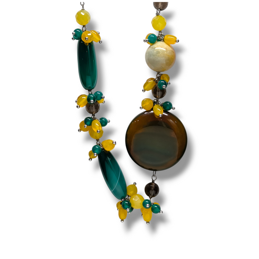 Girocollo Collana in argento con quarzi e calcite - Gioielli Pavan