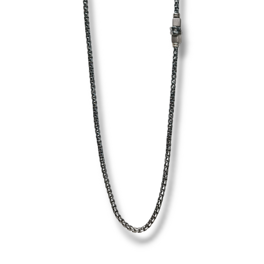 Girocollo Collana in argento brunito geometrico - Gioielli Pavan