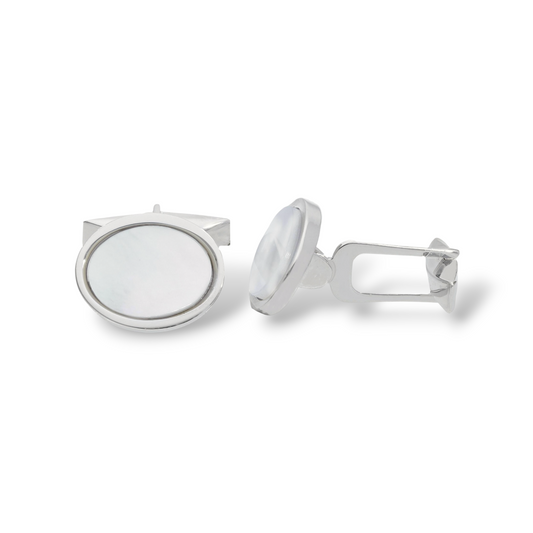 Gemelli da camicia Gemelli in argento ovali con madreperla - Gioielli Pavan
