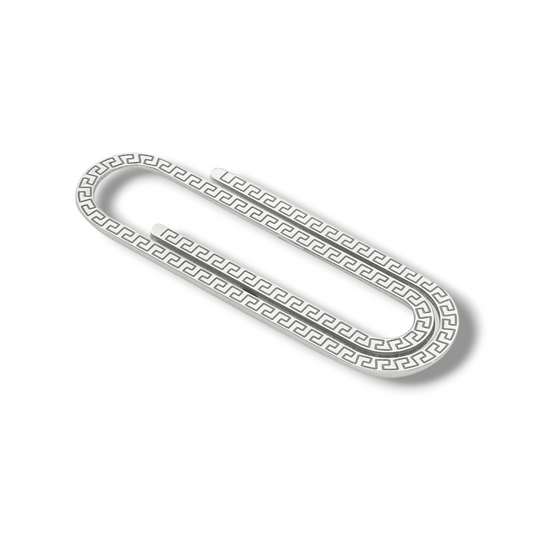 Fermasoldi Porta soldi in argento a graffetta con greche - Gioielli Pavan