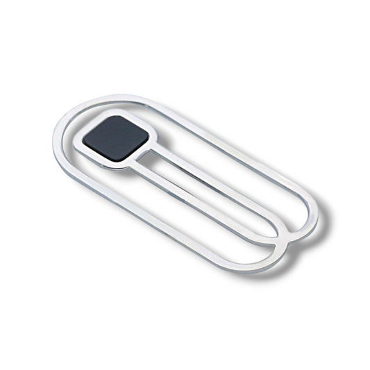 Fermasoldi Porta soldi in argento a graffetta con onice - Gioielli Pavan