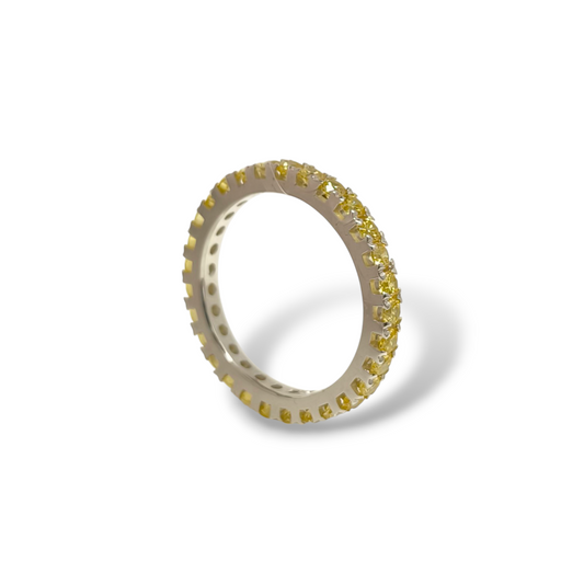 Anello Anello in oro eternity con zirconi gialli - Gioielli Pavan