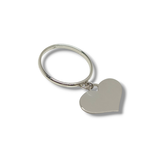 Anello Anello oro bianco con cuore pendente - Gioielli Pavan