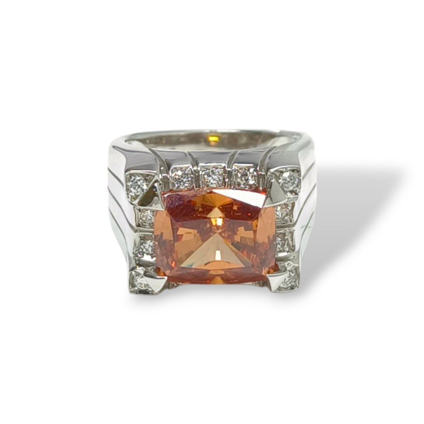 Anello Anello in oro con zirconi e quarzo madera - Gioielli Pavan