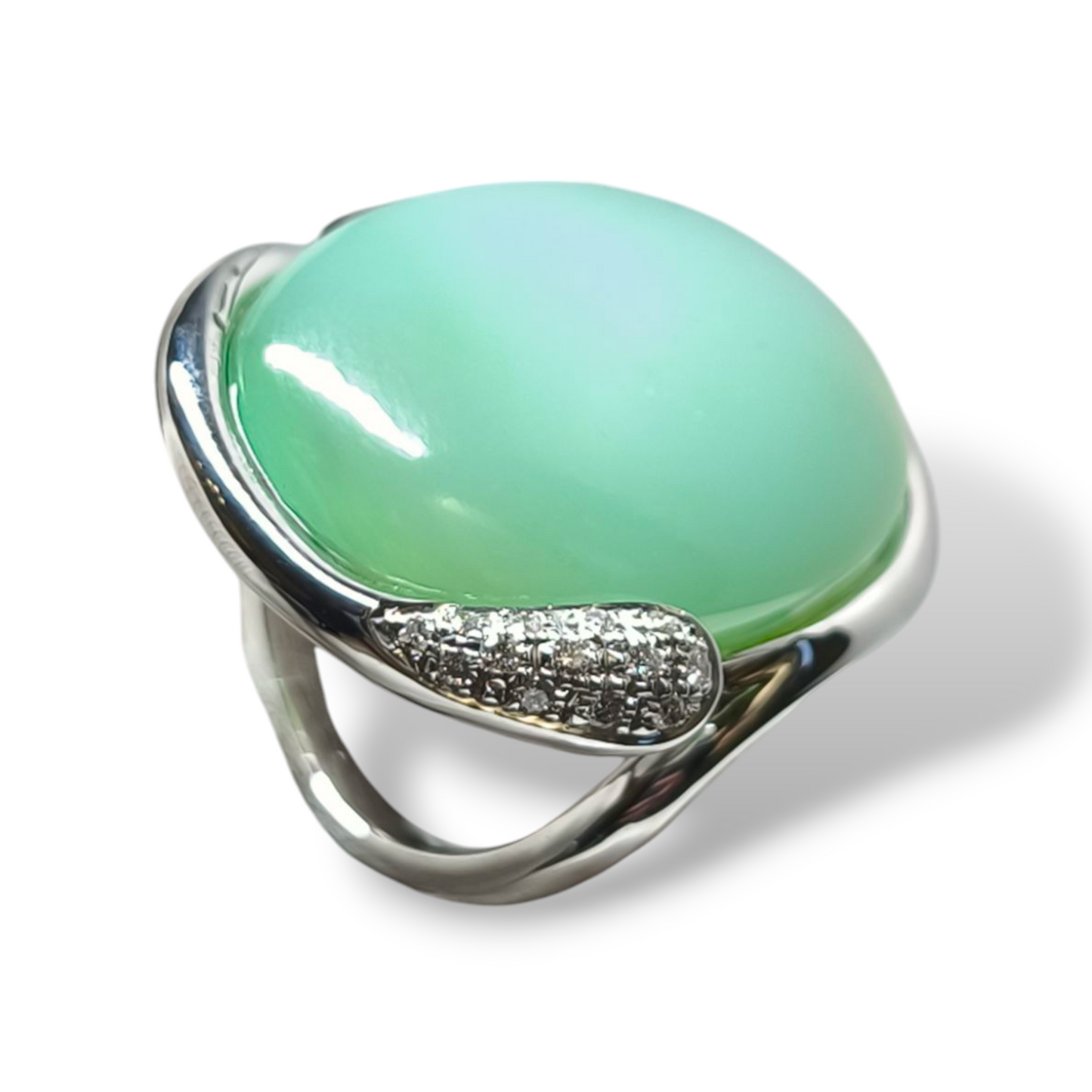 Anello Anello in oro con calcedonio e diamanti - Gioielli Pavan