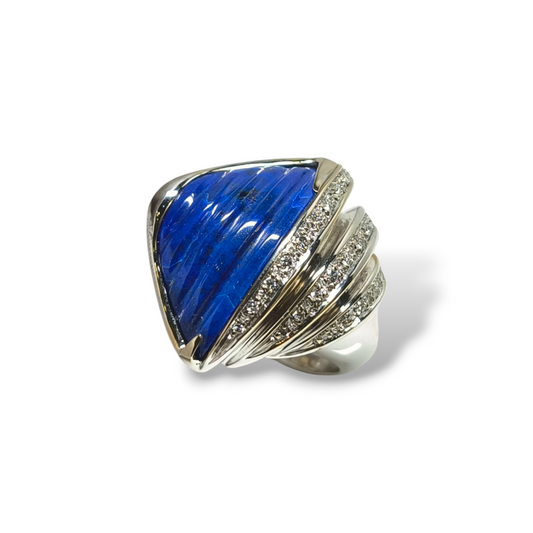 Anello Anello in oro con diamanti e lapislazzuli - Gioielli Pavan