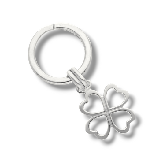 Portachiavi Porta chiavi in argento con quadrifoglio traforato - Gioielli Pavan