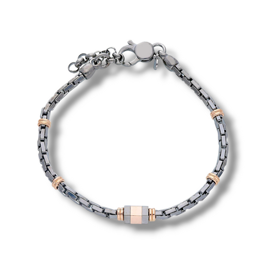 Bracciale Bracciale in argento maglia geometrica brunito - Gioielli Pavan