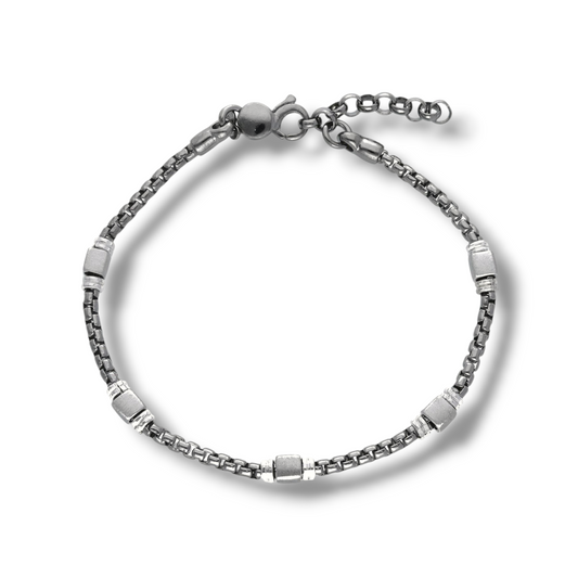 Bracciale Bracciale in argento maglia geometrica brunito - Gioielli Pavan