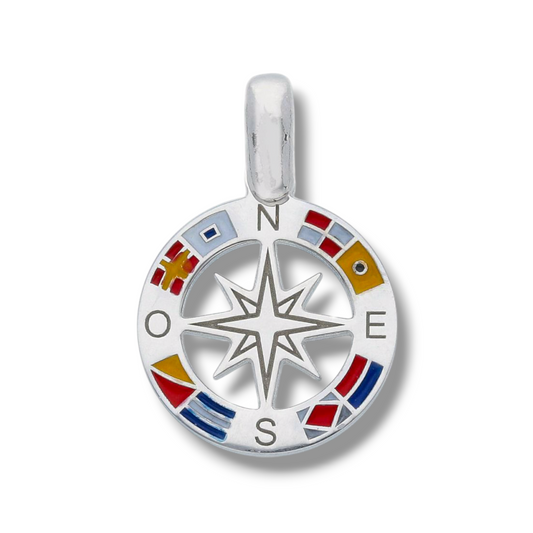 Ciondoli e pendenti Ciondolo in argento con rosa dei venti smaltata - Gioielli Pavan