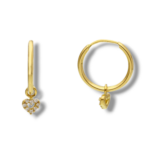 Orecchini Orecchini in oro a scattino con cuori a pavè - Gioielli Pavan