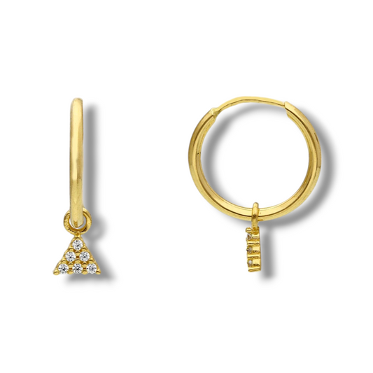 Orecchini Orecchini in oro a scattino con triangoli a pavè - Gioielli Pavan