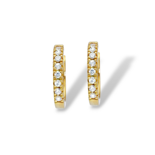 Orecchini Orecchini in oro a scattino con zirconi diametro 1,2 cm - Gioielli Pavan