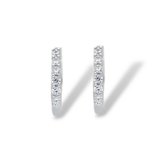 Orecchini Orecchini in oro a scattino con zirconi diametro 1 cm - Gioielli Pavan