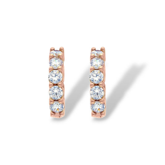 Orecchini Orecchini in oro a scattino con zirconi diametro 1,2 cm - Gioielli Pavan