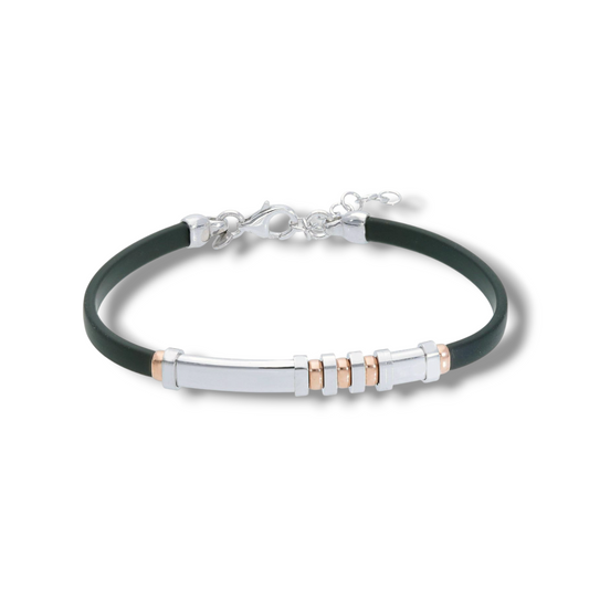Bracciale Bracciale in argento geometrico con caucciù - Gioielli Pavan