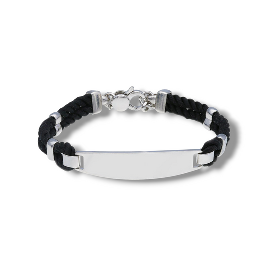 Bracciale Bracciale in argento targa con sagola nautica - Gioielli Pavan