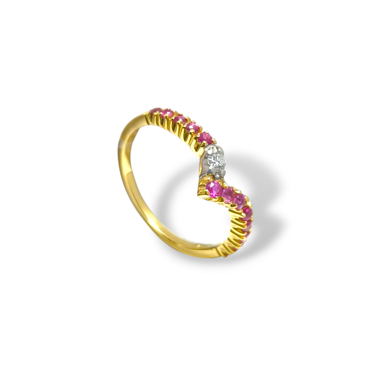 Anello in oro con rubini e diamante - Gioielli Pavan