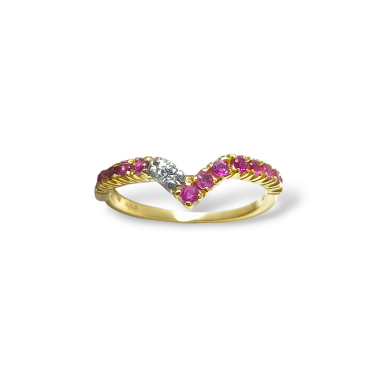 Anello in oro con rubini e diamante - Gioielli Pavan