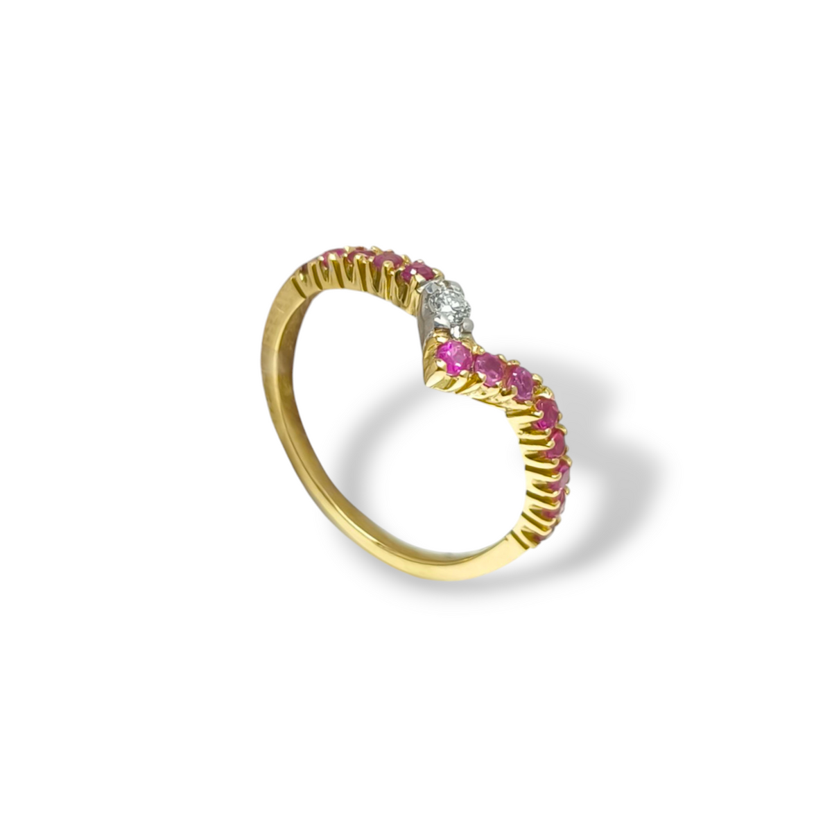 Anello in oro con rubini e diamante - Gioielli Pavan