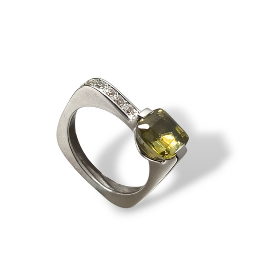 Anello Anello in oro bianco con zirconi - Gioielli Pavan