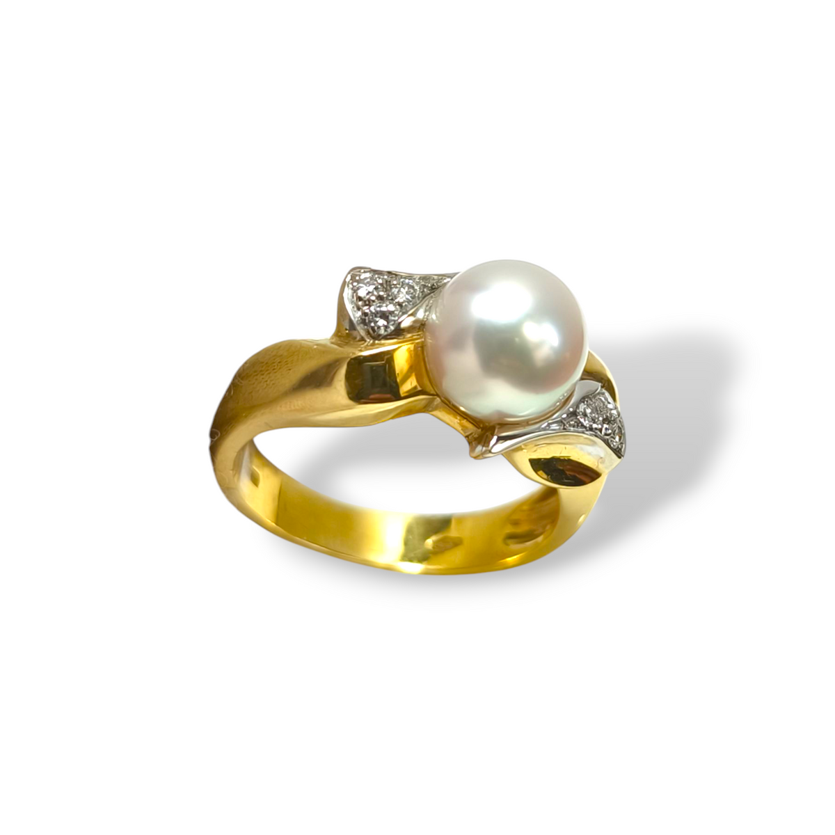 Anello Anello in oro con perla e diamanti - Gioielli Pavan