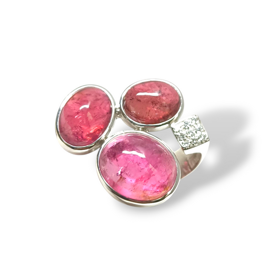 Anello Anello in oro con tormaline e diamanti - Gioielli Pavan