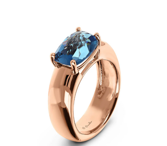 Anello Anello a Fascia con Prisma Gem Taglio Mosaico - Gioielli Pavan