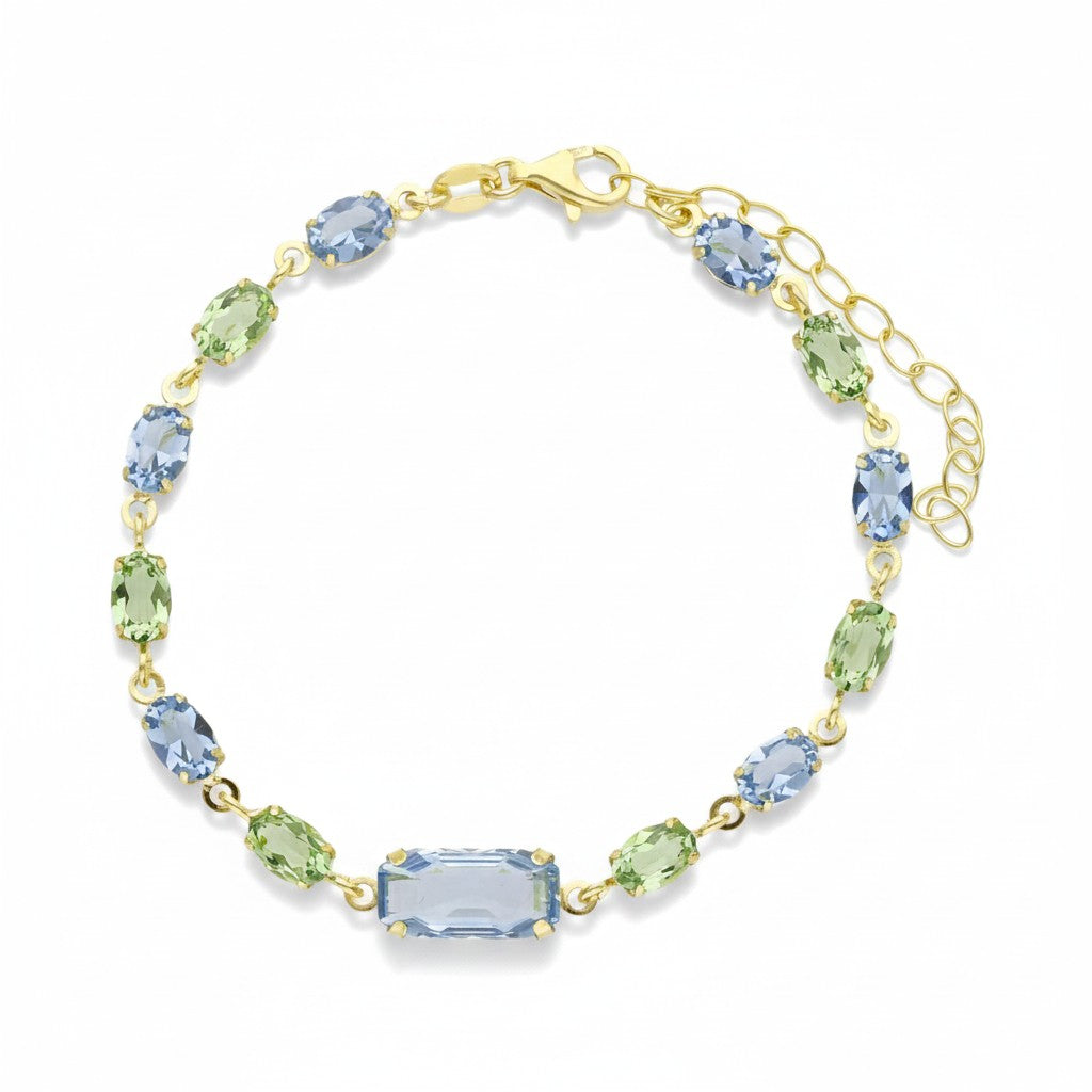 Bracciale in argento 925 dorato con zirconi colorati - Gioielli Pavan