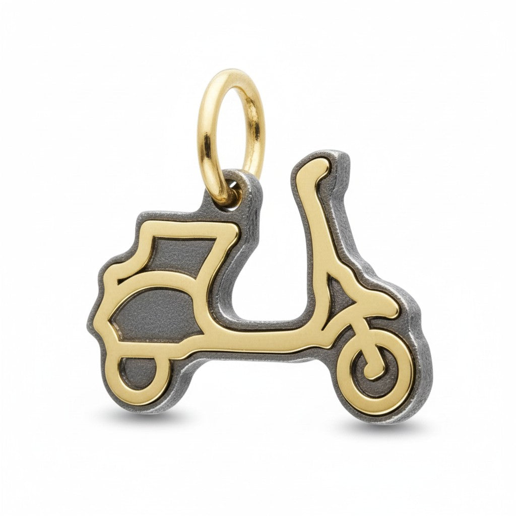 Ciondolo Vespa in titanio e oro giallo 9 kt - Gioielli Pavan