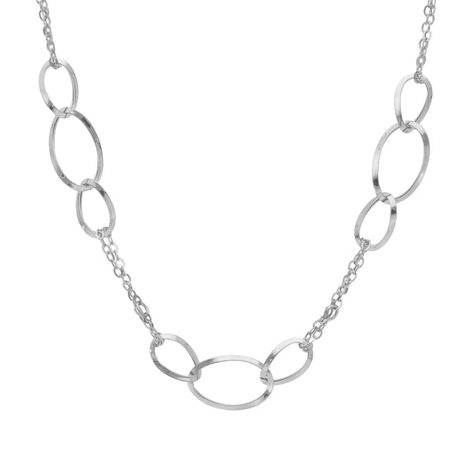 Girocollo Girocollo in oro bianco ad anelli ovali - Gioielli Pavan