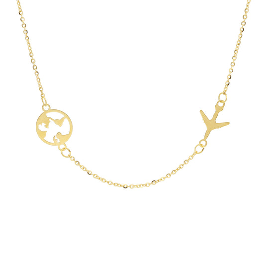 Girocollo Girocollo con elementi mondo e aereo in oro - Gioielli Pavan
