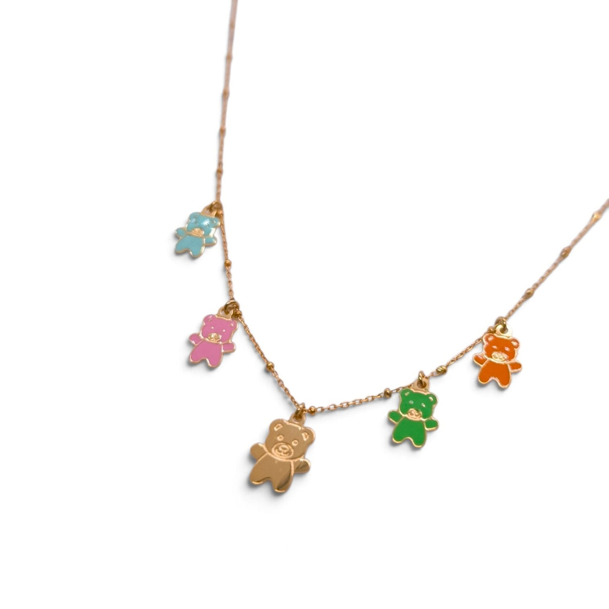 Girocollo in oro giallo 18kt con orsetti smaltati colorati - Gioielli Pavan
