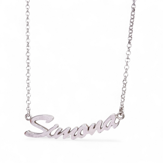 Girocollo Girocollo Argento 925 con Nome Simona – Scatolato Massiccio - Gioielli Pavan