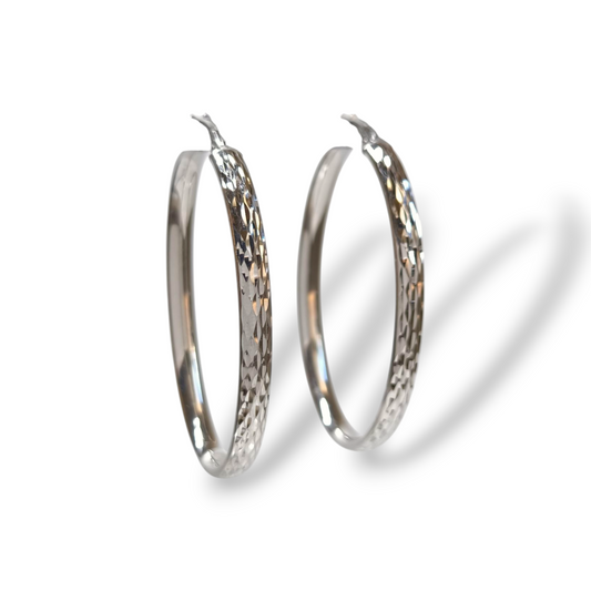 Orecchini Orecchini in argento ovali pendenti lavorati - Gioielli Pavan