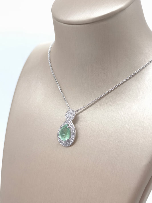 Girocollo Girocollo in oro con diamanti e tormalina paraiba - Gioielli Pavan