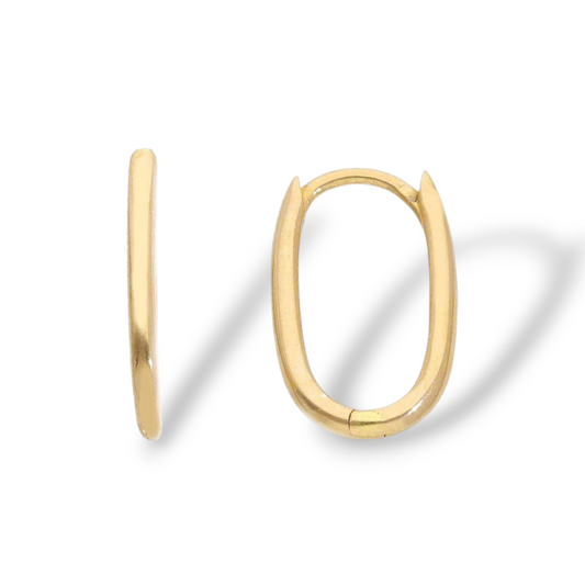 Orecchini Orecchini in oro a scattino ovale allungato liscio - Gioielli Pavan