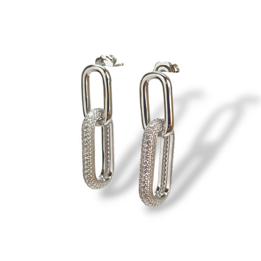 Orecchini Orecchini in argento pendenti geometrici con zirconi - Gioielli Pavan