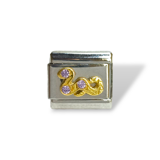 Ciondoli e pendenti NominatioN - Link Serpente con zirconi incolore a pavé su base in oro - Gioielli Pavan