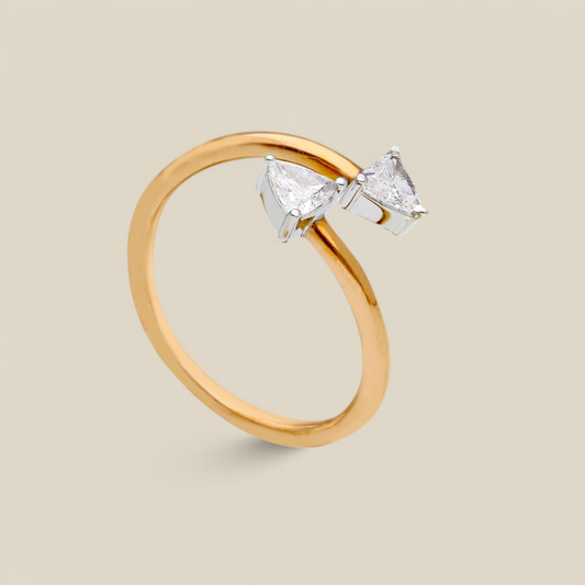Anello Anello in oro con diamanti taglio trillion 0,42ct - Gioielli Pavan