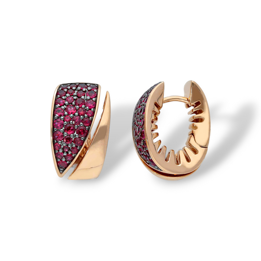 Orecchini Orecchini in oro con pavè di rubini - Gioielli Pavan