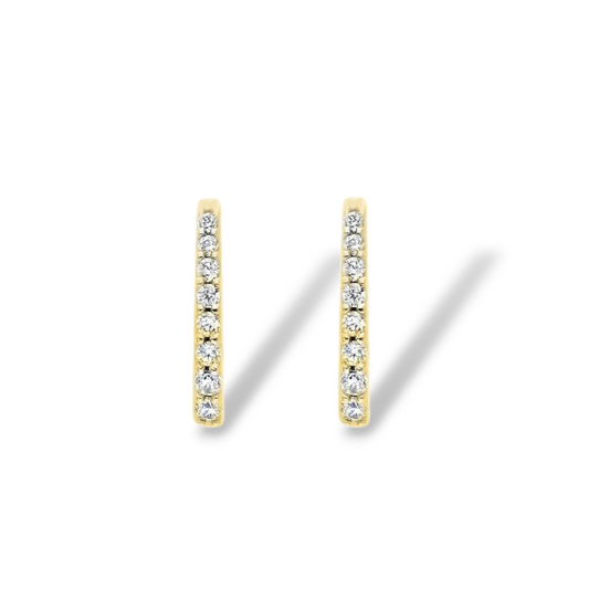 Orecchini Orecchini in oro a scattino ovali con zirconi 1 cm - Gioielli Pavan